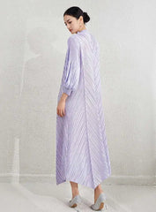 Luxe Formal Metallic Pleats Dress