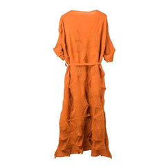 Plissé Geometric Midi Dress