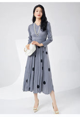 Truly Pleated Polka Dot Midi Dress