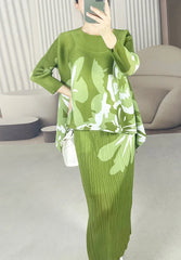 Truly Pleated Floral Top & Skirt Set