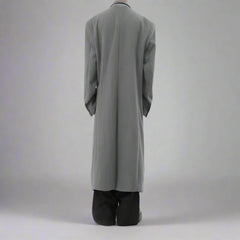 High-End Men's Wool Blend Topcoat - Full Length