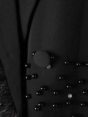 Feather Beaded Oversized Blazer