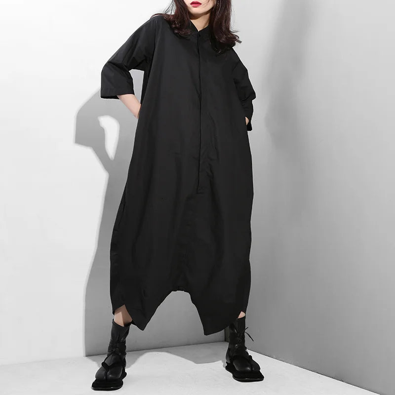 Women's Comfortable Chic Black Oversized Jumpsuit