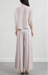 Elegant Plissé Trousers Set