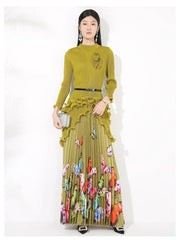Petite Japanese Pleated Butterfly Skirt Set