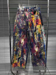 Women's Paint Splatter Wide-Leg Jeans