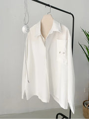 HEYFANCYSTYLE Korean Style Oversized White Blouse