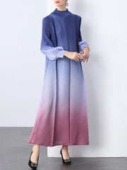 Truly Pleated Ombre Midi Dress