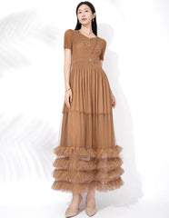 Elegant Pleated Tulle Dress