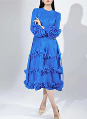 Luxury Plissé Pleated Cocktail Dress