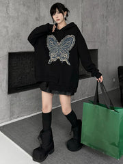 Luxury Butterfly Appliqué Hoodie