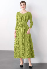 Luxe Plissé Modest Ruffle Dress