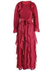 Formal Plissé Ruffle Dress