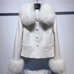 Couture Lambskin Leather Sheepskin Blazer