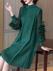 Elegant Plissé Ruffle Dress