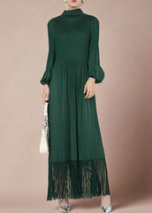 Luxury Plisse Tassel Fringe Dress