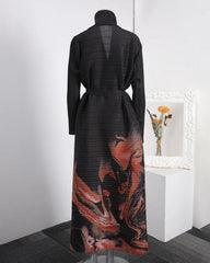Luxury Pleated Longline Duster