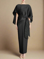 Plisse Stretch Sleeveless Dress Set