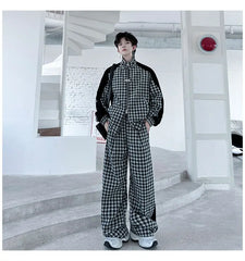 Men's Plaid Zip-Up Jacket + FREE Pants Set