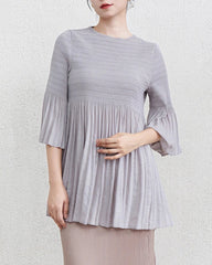 Luxury Pleats Flared-Cuff Top