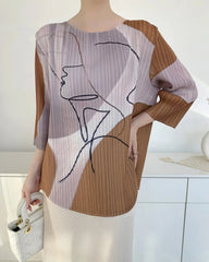 Luxury Abstract Pleated Top