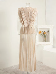 Truly Pleated Sleeveless Top & Skirt