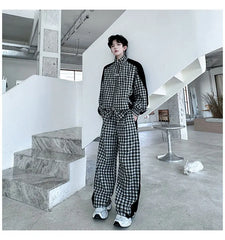 Men's Plaid Zip-Up Jacket + FREE Pants Set