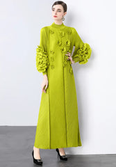 Luxury Pleats Floral Formal Dress