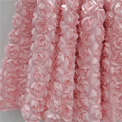 Rose Tulle Romantic Flared Midi Skirt