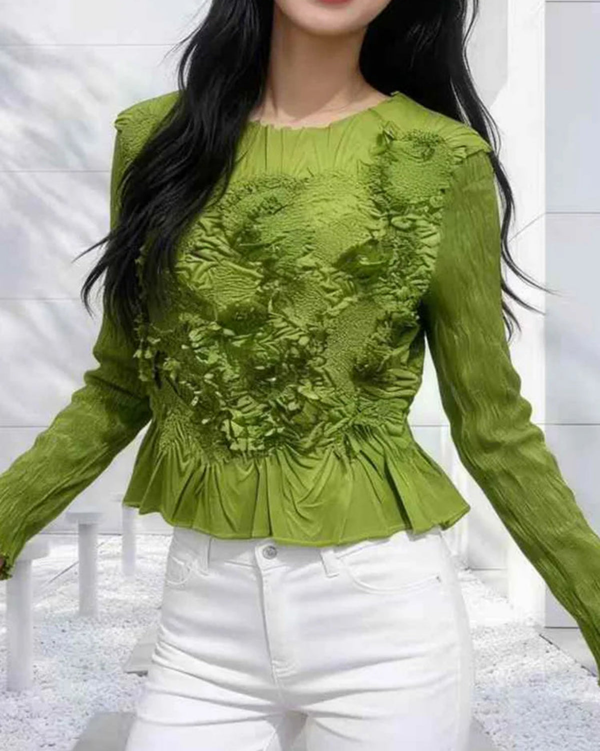 Luxury Crinkle Pleated Top