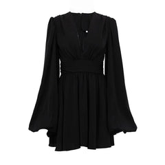 Statement Mini Dress - Puffed Batwing Split Sleeves