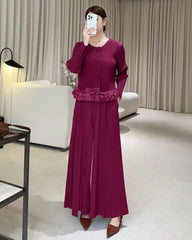 Luxury Stretchy Plissé Pant Suit