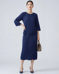 Luxury Two-Piece Pleated Set