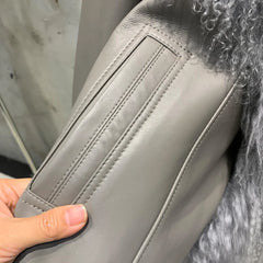Women's Luxury Fur Leather Coat