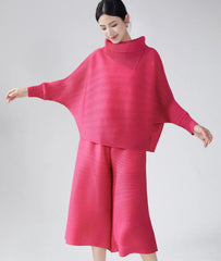 Truly Plissé Wide Leg Pant Set