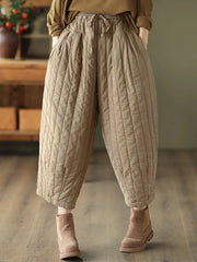 HEYFANCYSTYLE Vintage Wide Leg Warm Padded Trousers