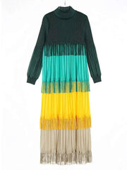 Luxury Pleated Fringe Dress