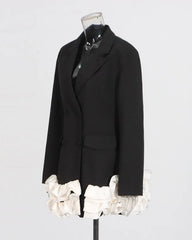Ruffled-Detail Formal Blazer