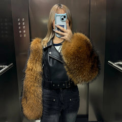 Luxury Leather Jacket with Genuine Fur