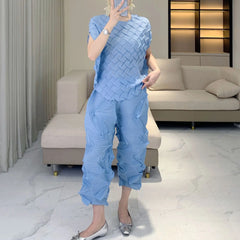 Luxe Pleated Crinkled 2-Piece Set