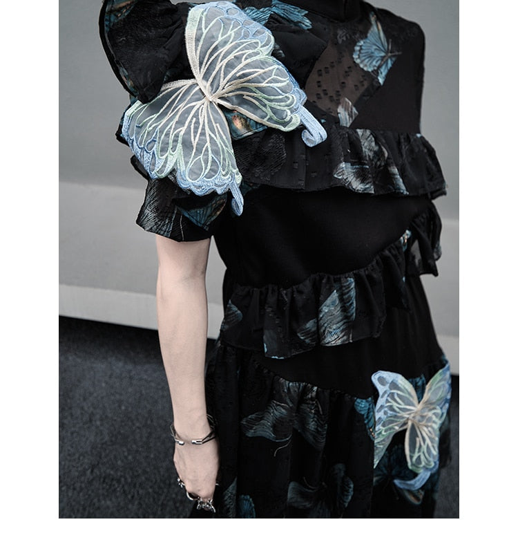 Black Elegant Luxe High-End Butterfly Dress