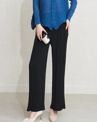 Pleated Wide-Leg Trousers
