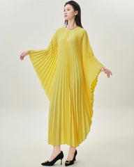 Luxury Plissé Cape Dress