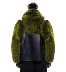 Men's Luxury Faux Fur Biker Jacket