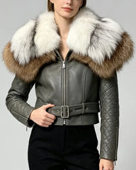 Luxury Lambskin & Fox Fur Jacket