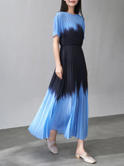 Luxury Gradient Pleats Dress