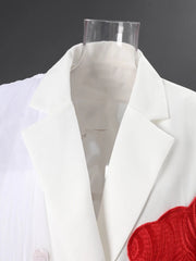 Avant-Garde Asymmetric Tulle Blazer