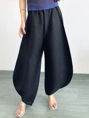 Luxury High-Waisted Pleated Gaucho Pants