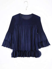 Luxury Plissé Ruffle Blouse