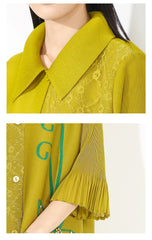 Luxury Pleated Shirt Dress